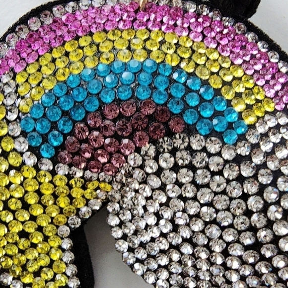 NEW Bling Bedazzled Star Cloud Rainbow Tassel Keychain - Picture 8 of 9